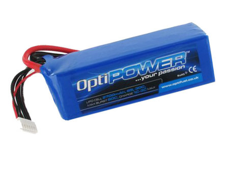 Optipower Ultra 50C Lipo Cell Battery 2700mAh 6S 50C