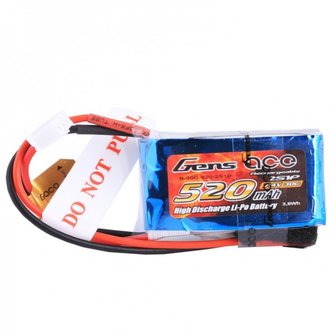 Gens ace 520mAh 7.4V 30C 2S1P Lipo Battery Pack